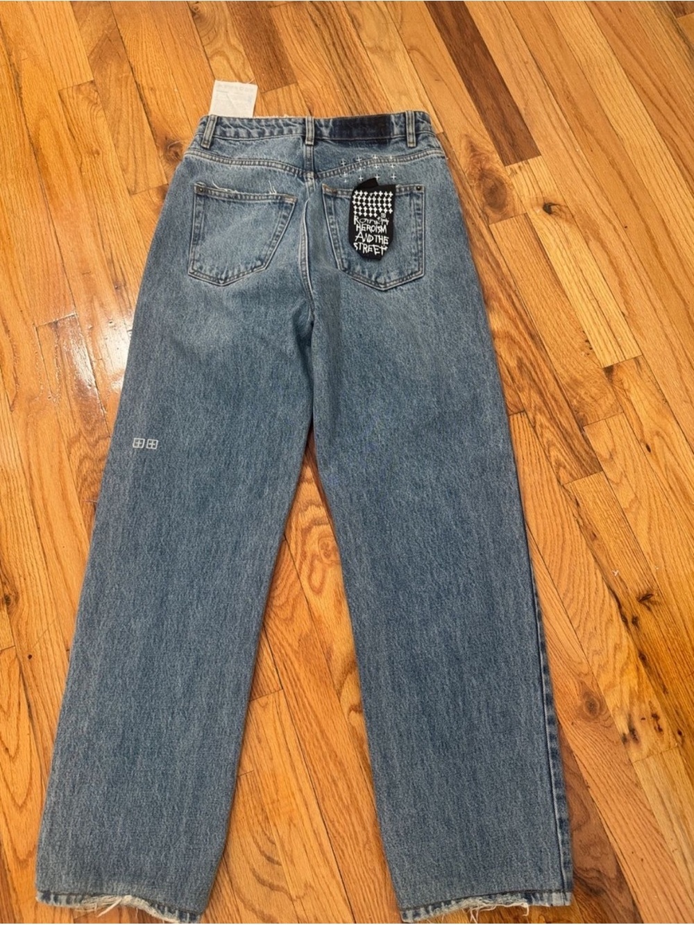 Ksubi Blue Straight-Leg Jeans with Back Patch